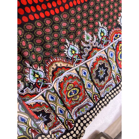 Vince Camuto Patterned Sheer Tank Dress Women’s Large – Long Boho Chic Maxi - Picture 2 of 6